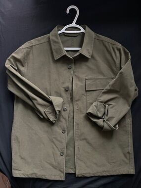 Olive Green Button-Up Utility Jacket